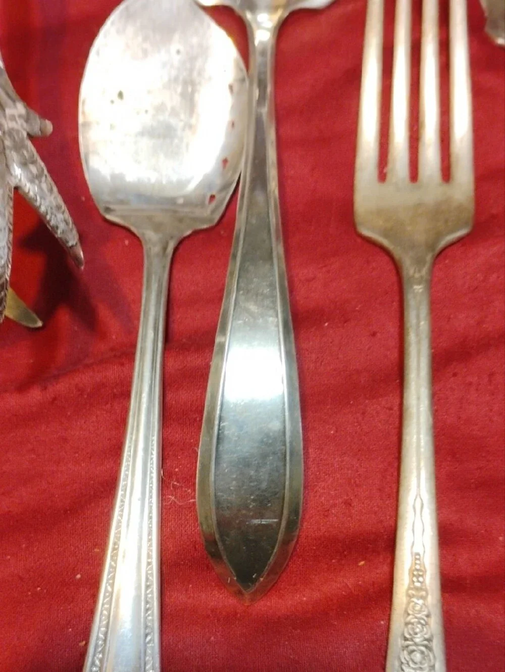 Antique/Vintage Silver-Plated Serving Utensil Set - Classic Silver